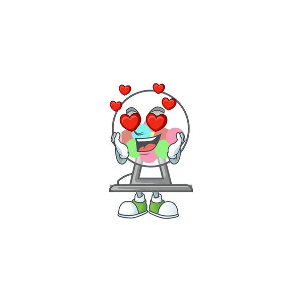 A romantic lottery machine ball cartoon mascot design style — 图库矢量图片