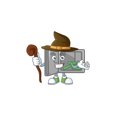 A cute security box open performed as a witch on the stage