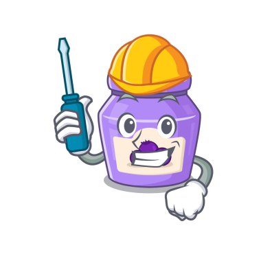 çizgi film karakteri tarzı yabanmersini reçeli otomotiv olarak çalışıyor