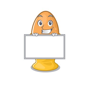 Yumurta kabı çizgi film tasarımı konsepti tahtayla sırıtış