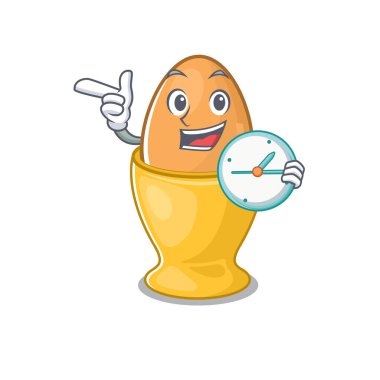 karikatür karakteri konsepti yumurta kabı saat