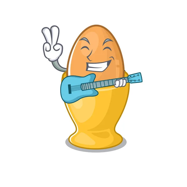 Una imagen de la taza de huevo tocando una guitarra — Archivo Imágenes Vectoriales