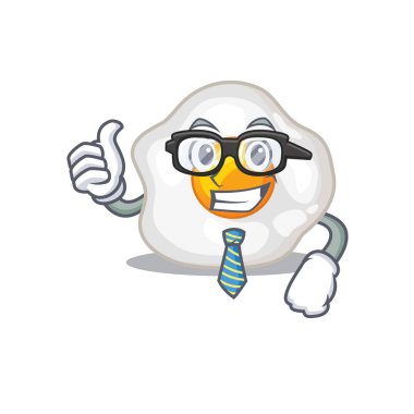 cool and smart Businessman fried egg wearing glasses