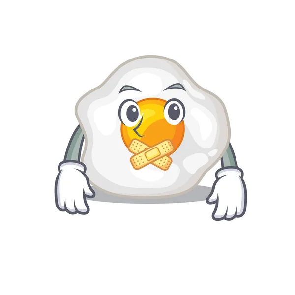 Karakter kartun desain telur goreng membuat gerakan diam - Stok Vektor