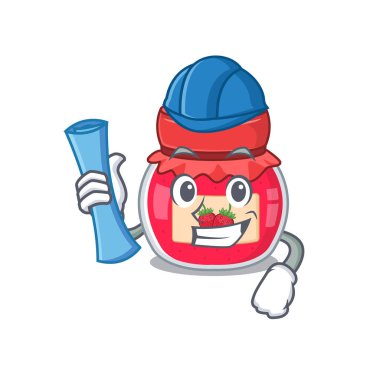 Çilek reçeli mimarının mavi ve mavi başlıklı başarısı.