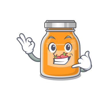 Bana komik elma reçeli karakter konsepti de. Vektör illüstrasyonu