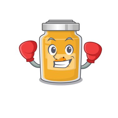 Spor Boks Kayısı 'nın maskotluk stili. Vektör illüstrasyonu