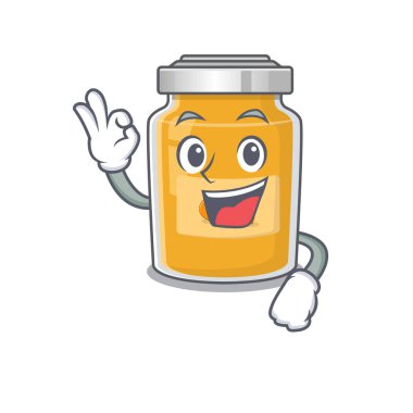 Kayısı iyi bir jest yaparken çekilmiş komik bir fotoğraf. Vektör illüstrasyonu