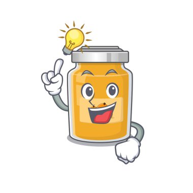 Zeki bir kayısı çizgi film karakteri tarzının bir fikri vardır. Vektör illüstrasyonu