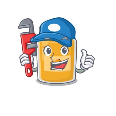 Tesisatçı olarak çalışan bir kayısı resmi. Vektör illüstrasyonu