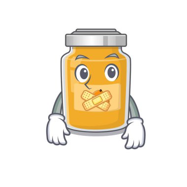 çizgi film karakteri tasarımı kayısı sessiz bir jest yapıyor. Vektör illüstrasyonu