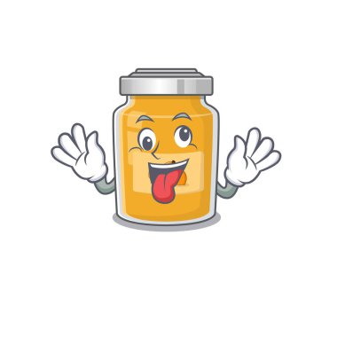 Çılgın suratlı sevimli, sinsi kayısı çizgi film karakteri. Vektör illüstrasyonu