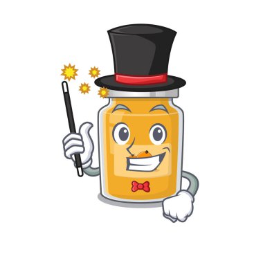 Bir sihirbaz olarak kayısı performansının resmi. Vektör illüstrasyonu