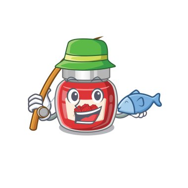 Ahududu reçeli tasarımının mutlu bir resmi. Vektör illüstrasyonu