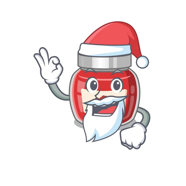 Raspberry Jam Santa Cartoon Character Style Finger Vector Illustration — Stock Vector
