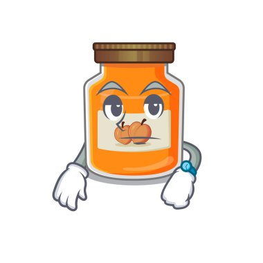 Şeftali reçelinin çizgi film karakteri tasarımı. Vektör illüstrasyonu