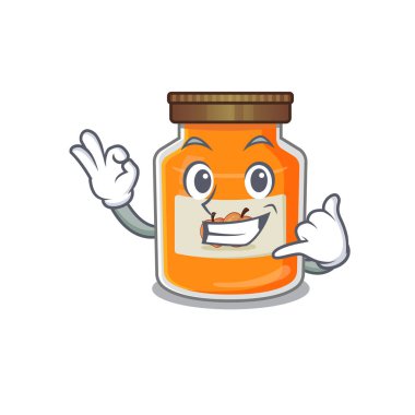 Bana komik şeftali reçeli çizgi film karakteri konsepti de. Vektör illüstrasyonu