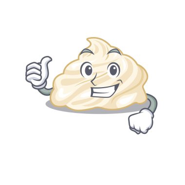 Krem şanti güzel bir jest yapıyor. Vektör illüstrasyonu