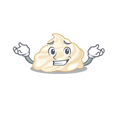 Şirin sırıtan krem şanti maskot çizgi film stili. Vektör illüstrasyonu