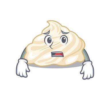 Korkak suratlı bir krem şanti resmi. Vektör illüstrasyonu