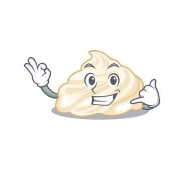 Bana komik krem şanti çizgi film karakteri konsepti de. Vektör illüstrasyonu