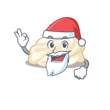 Noel Baba çizgi film karakteri tarzında krem şanti ve normal parmak. Vektör illüstrasyonu