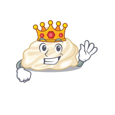 Sahnede Kral olarak sahnelenen krem şanti çizgi film tasarımı. Vektör illüstrasyonu