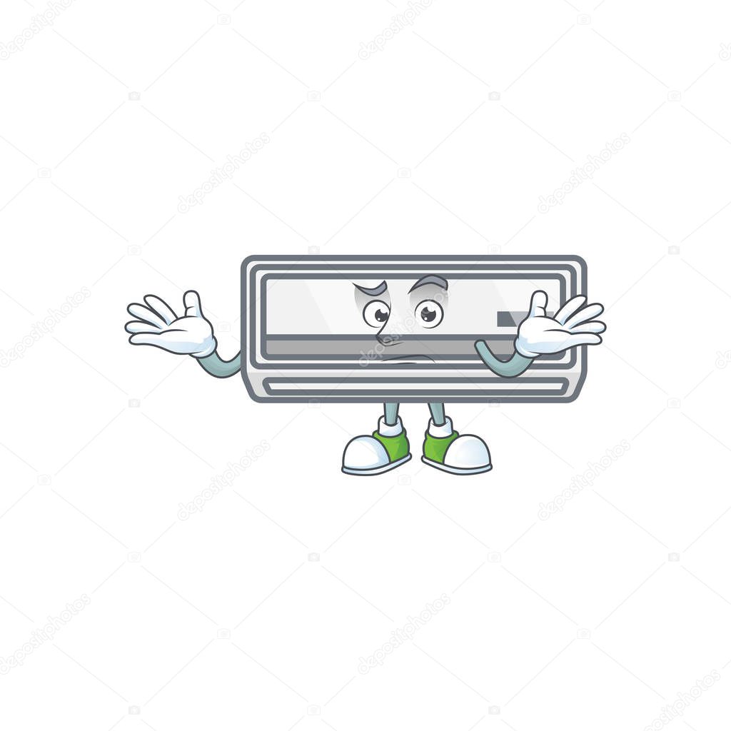 A comical Grinning air conditioner cartoon design style. Vector illustration