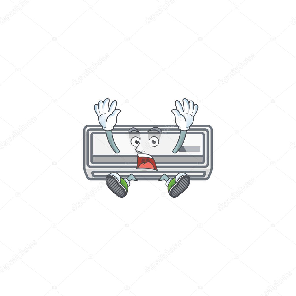 A picture of air conditioner cartoon design with shocking gesture. Vector illustration