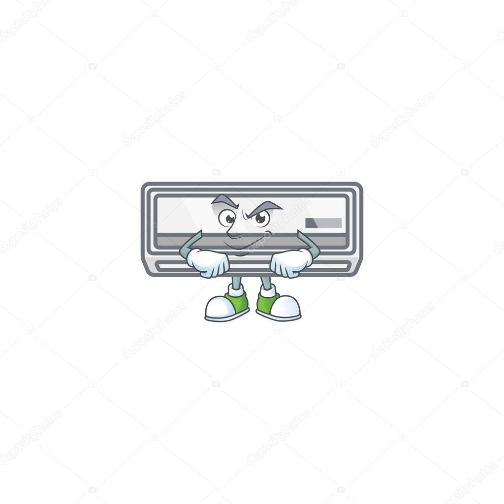 Air conditioner mascot icon design style with Smirking face. Vector illustration