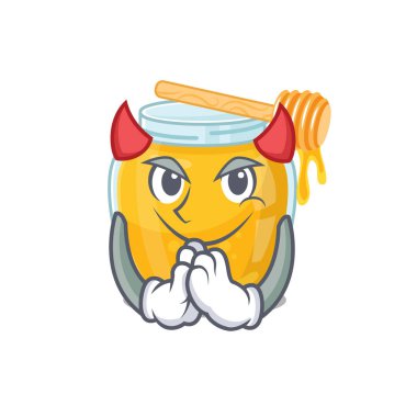 Karakter tasarımlı Şeytan Bal Çizgi Filmi. Vektör illüstrasyonu