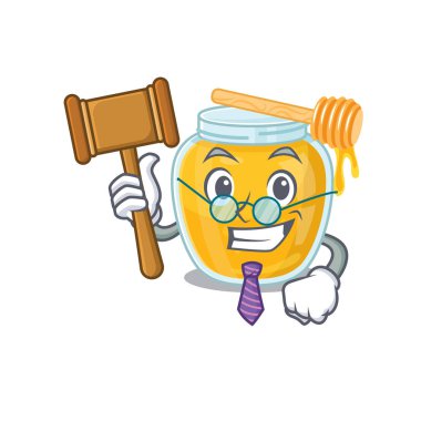 Maskot karakteri tarzında akıllı yargıç balı. Vektör illüstrasyonu