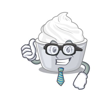 Gözlük takan havalı ve zeki bir iş adamı. Vektör illüstrasyonu