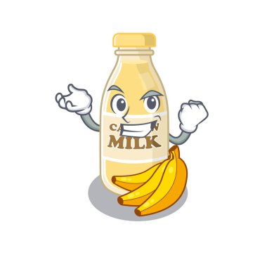 Kendine güvenen başarılı kaju fıstığı sütlü çizgi film karakteri tarzı. Vektör illüstrasyonu