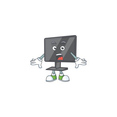 cartoon character design of computer screen with a surprised gesture. Vector illustration
