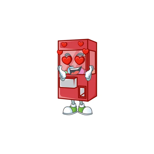 Romântico Brinquedo Garra Máquina Desenho Animado Mascote Estilo Design Ilustração — Vetor de Stock
