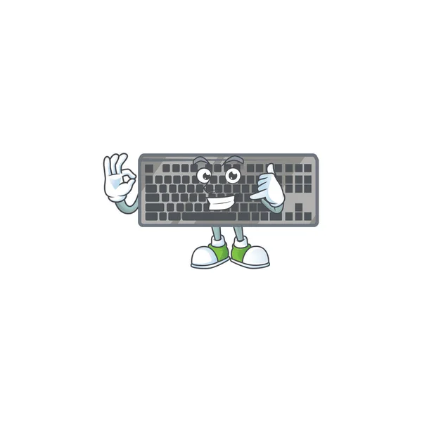 Nennen Sie Mich Lustige Schwarze Tastatur Maskottchen Bild Stil Vektorillustration — Stockvektor