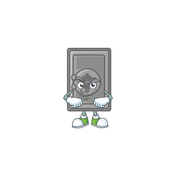 Caja Seguridad Cerrada Mascota Icono Estilo Diseño Con Cara Sonriente — Vector de stock