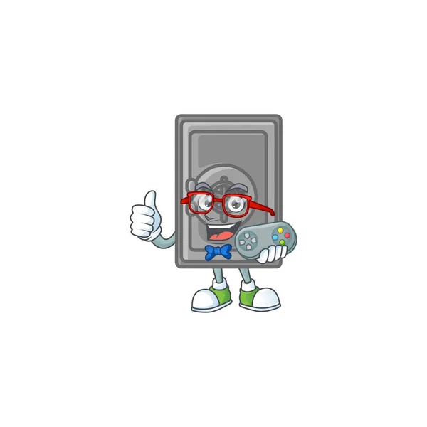 Atractivo Jugador Caja Seguridad Cerrada Diseño Personajes Dibujos Animados Ilustración — Vector de stock