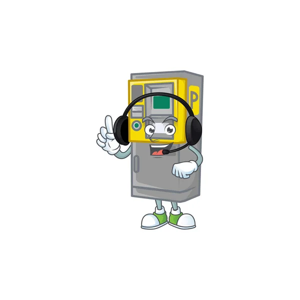 Dulce Máquina Expendedora Billetes Estacionamiento Diseño Personajes Dibujos Animados Hablando — Vector de stock