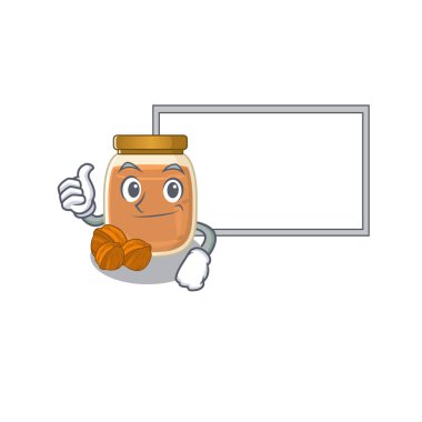 Ceviz ezmesi çizgi film tasarımının tahtası var. Vektör illüstrasyonu