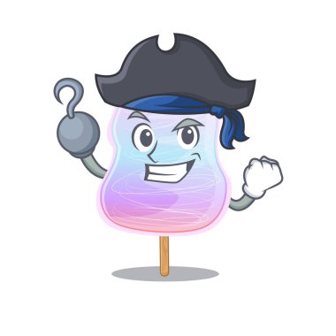 Cute rainbow cotton candy mascot design with a hat