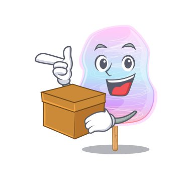 Şirin bir gökkuşağı pamuk helva çizgi film karakteri