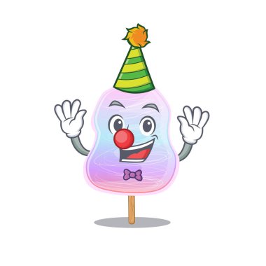 Funny Clown rainbow cotton candy cartoon character mascot design