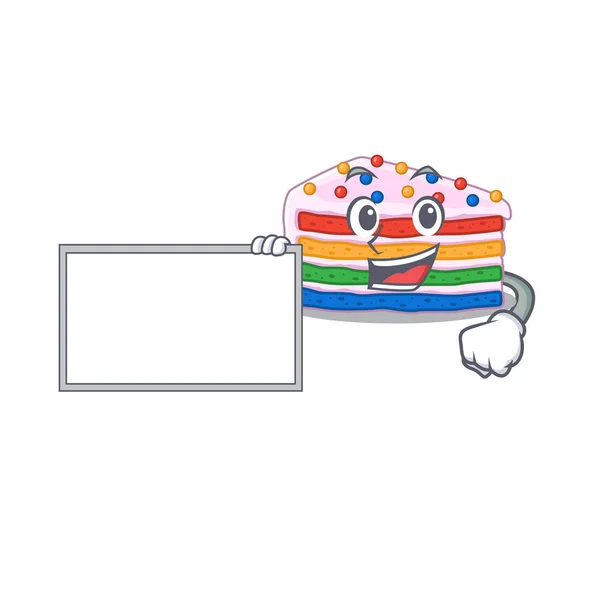 Personaggio Dei Cartoni Animati Concetto Design Torta Arcobaleno Portare Una — Vettoriale Stock