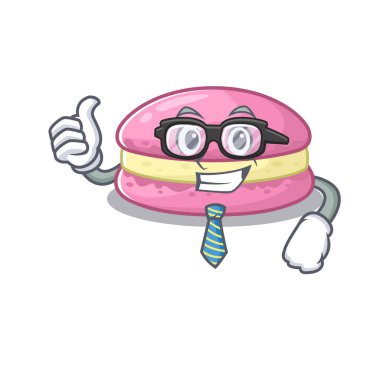 cool and smart Businessman strawberry macarons wearing glasses