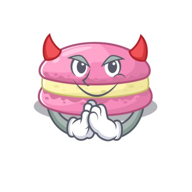 Devil strawberry macarons Cartoon in character design