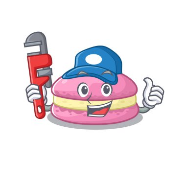 A cute picture of strawberry macarons working as a Plumber