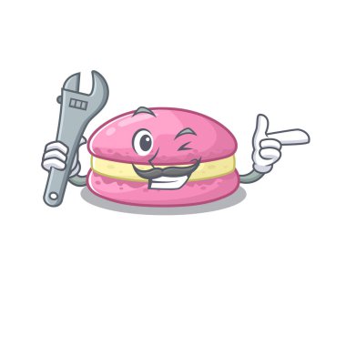 Smart Mechanic strawberry macarons cartoon character design