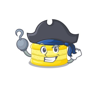 Şapkalı şirin limonlu badem kurabiyesi tasarımı. Vektör illüstrasyonu